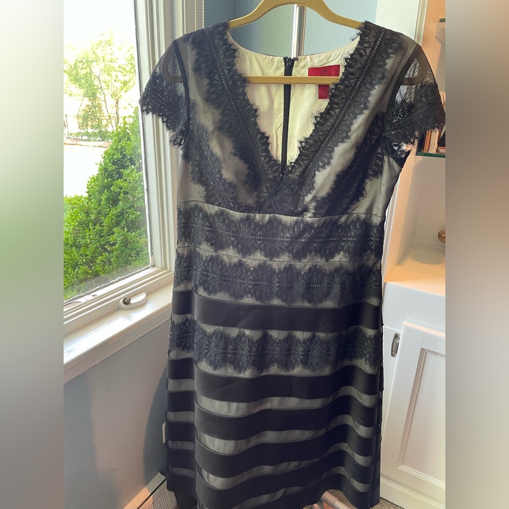 JS Collections size 14 v neck cap sleeve lace dress.
